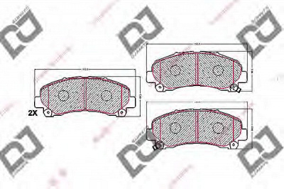 DJ PARTS bp1729 -  Комплект тормозных колодок, дисковый тормоз